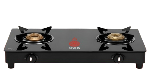 Spalin Gas Cook top Double Burner Black Glass